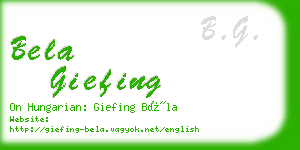 bela giefing business card